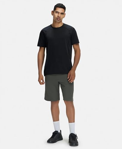Jockey SP26 Men's Super Combed Cotton Rich Regular Fit Solid Shorts with Side Pockets_Deep Olive_M