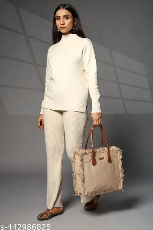 ENSAC Premium Cotton Tote Bag for Women, Stylish Handbag for women with Zip Closure | Fit for Office Bag, College, Travel Use | Handcrafted in India