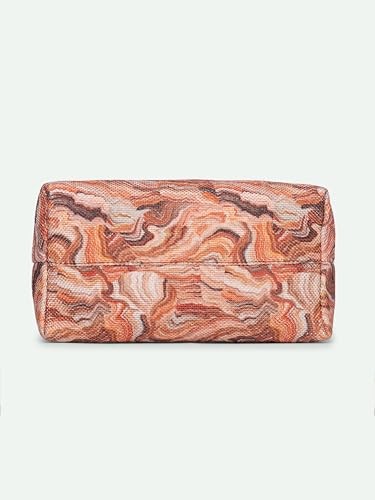 ZOUK Nicobar Coral Abstract Printed Women’s Jute Sling Bag | Handcrafted Vegan Leather Multicolor Flap Shoulder Bag