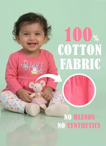 MI Kidz Pure Cotton Full Sleeves Frock and Pant Set for Baby Girls