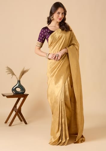 S SALWAR STUDIO Brinjal Paithani Silk Round Neck Readymade Blouse Violet