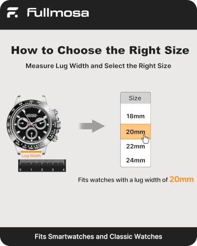 Fullmosa 20mm No‑Gap Curved Silicone Watch Strap (Army Green) | [No Watch] Premium Watch Band for Samsung Galaxy Watch 7/6/5/4 40mm 44mm,Garmin Vivoactive,Noise ColorFit Ultra,boAt Vertex