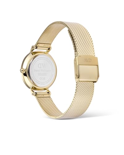 Daniel Wellington Petite Mirror Analogue Watch for Women with Gold Round Dial & Gold Stainless Steel Bracelet Band Water Resistant Women's Wrist Watches - DW00100797K