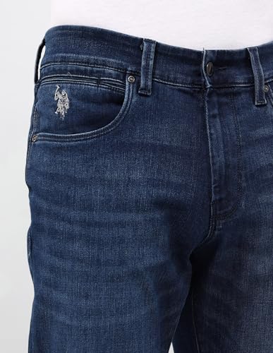 U.S. Polo Assn. Denim Co. Men's Brandon Slim Tapered Fit Blue Jeans (UDJEN1858_Blue_34)