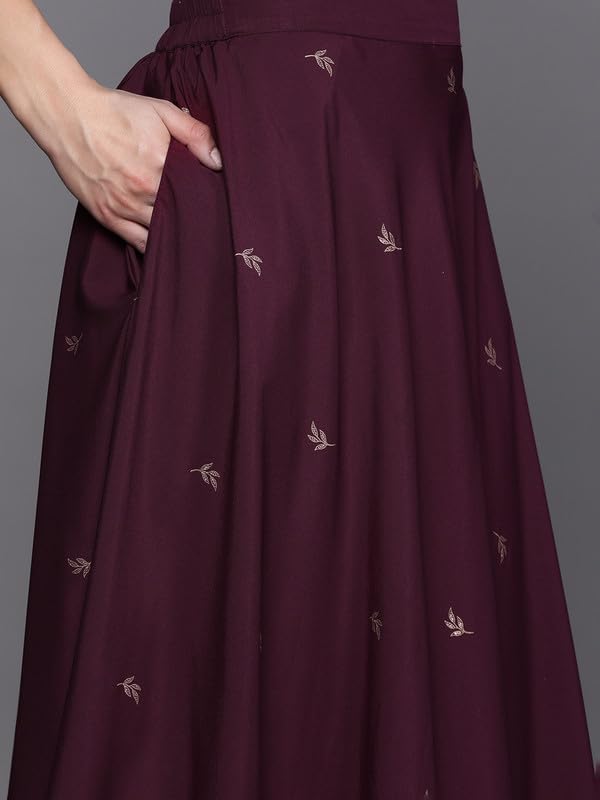 Ahalyaa Women's Polyester Lehenga Choli (AHBLDUSK-COMBO-649-SS-25_Wine_2XL)