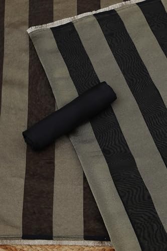 Soch Womens Black Russian Silk Bandhani Print Unstitch Dress Material With Faux Mirror