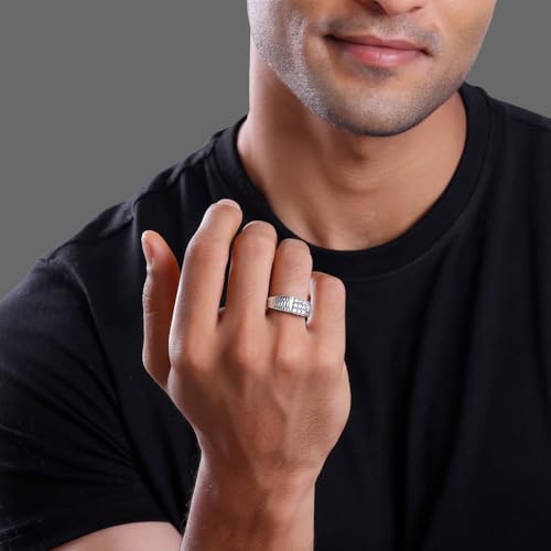 GIVA 925 Silver Fuego Ring For Him, Adjustable | Gifts for Men and Boys | With Certificate of Authenticity and 925 Stamp | 6 Months Warranty