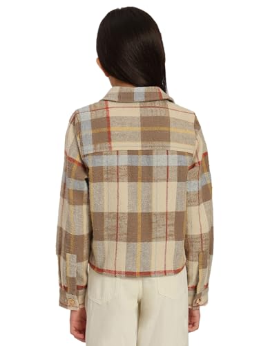 VERO MODA Girl's Checked Regular Fit Brown Shirt