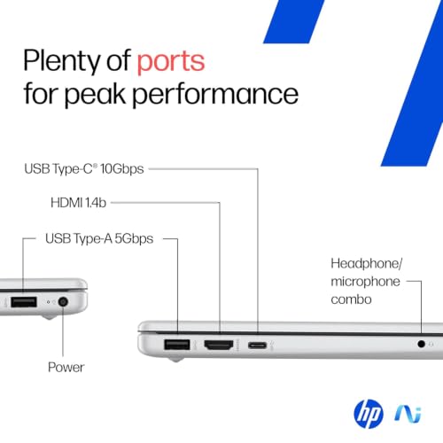 HP OmniBook 3 AMD Ryzen AI 5 340 Next Gen AI Laptop, (16GB DDR5, 512GB SSD), Anti-Glare,15.6''/39.6cm FHD, Win11,Office24, Silver,1.7kg, FHD Camera w/Privacy Shutter, fn0007AU