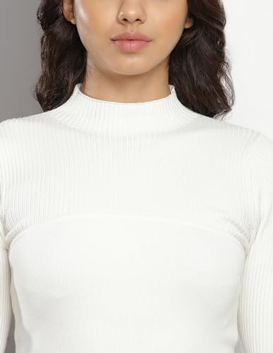 Calvin Klein Cotton Mock Neck Sweater Ivory