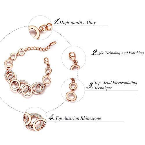 Shining Diva Fashion Latest Collection Gold Plated Combo of 2 Bracelet for Women and Girls (Rose Gold) (cmb285_8306b_9556b) Valentine Gift for Girlfriend