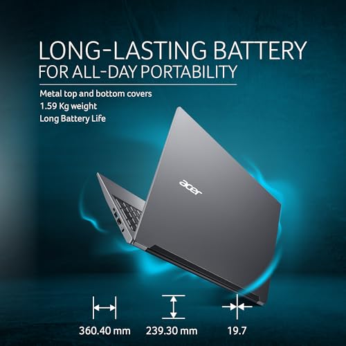 acer Aspire Lite, AMD Ryzen 5 7430U Processor, Office 2024 + M365 Basic, 8 GB RAM, 512 GB SSD, Full HD, 15.6"/39.62 cm, Windows 11 Home, Steel Grey, 1.59 kg, AL15-41, Thin and Light Laptop