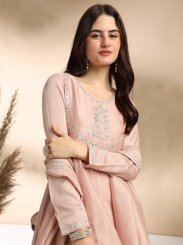 MOKOSH Women's Silk Kurta & Pant with Dupatta Set (417-03-XS_Rose Pink)
