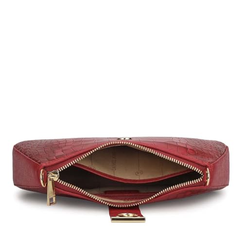Da Milano Leather Shoulder Bag for Women - Purple (01349OL)