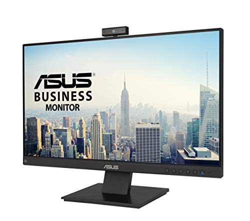 ASUS BE24EQK 23.8” Business Monitor with Webcam, 1080P Full HD IPS, Eye Care, DisplayPort HDMI, Frameless, Built-in Adjustable 2MP Webcam, Mic Array, Stereo Speaker, Video Conference