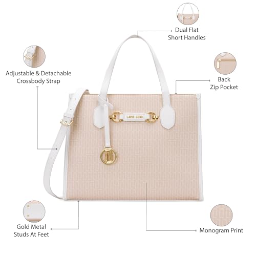 Lavie Luxe Tiffany Medium Box Tote Bag for Women | Tote Bag for Work | Ladies purse | Stylish Shoulder Bag | Gift for Women