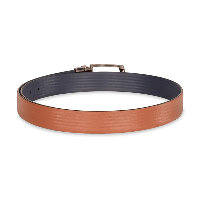 UNITED COLORS OF BENETTON Men Leather Reversible Belt - Tan+Navy, Xl 1.10M | Semi Formal Wearability | Pin Closure | 42-44 Waist Size | Solid Pattern