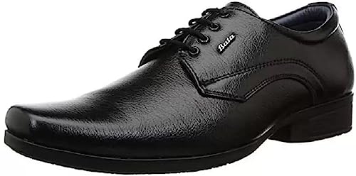 Bata Mens Flat Uniform Dress Shoe, Black, 6 UK
