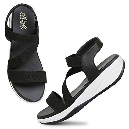 H.M. Flat Sandal, Slipper For Women's And Girl's (BLACK, 7)
