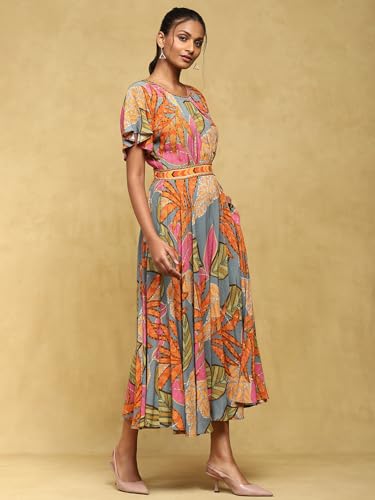 Ritu Kumar Teal Printed Long Dress