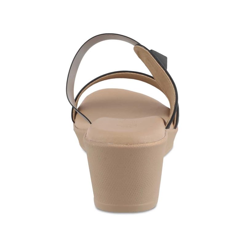 tresmode 239-VIOS BLACK WOMEN DRESS WEDGE SANDALS EU/36 UK/3