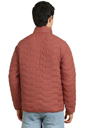 Allen Solly Men Red Textured Full Sleeves Casual Jacket