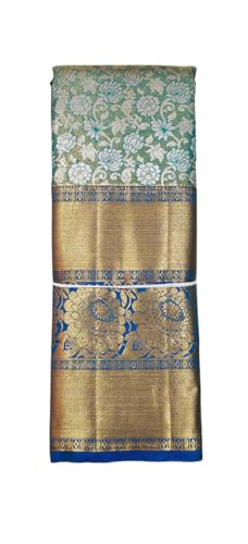 VFCollections Women's Kanchipuram Silk Pure Pattu Sarees With Blouse (VFC031-2)
