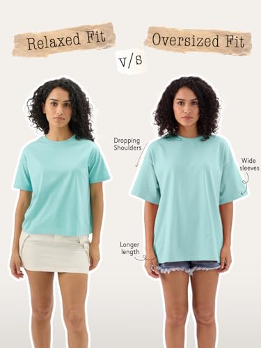 The Souled Store Emily in Paris: Croissant Women and Girls Short Sleeves Round Neck Black Embroidered Beaded Cotton Oversized Streetwear Casual Oversized T-Shirt