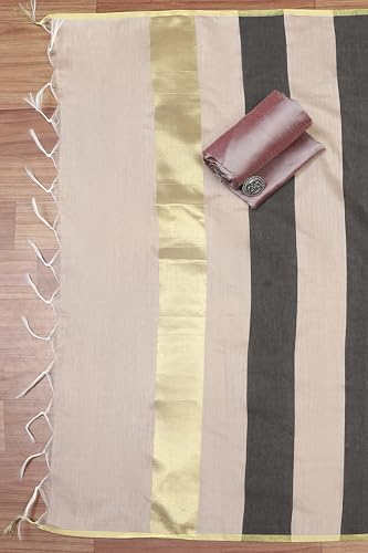 Biba Women Beige Cotton Unstitched Suit Set_FREE SIZE