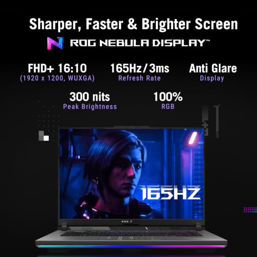 ASUS ROG Strix G16 (2026),AMD Ryzen 9 8940HX,RTX 5080-16GB,16GB RAM (Upgradeable),1TB SSD,FHD+,16"(40 cm),165Hz,Windows 11,M365 Basic(1Y),Office 2024,Eclipse Gray,2.5 Kg,G614PW-RV078WS,Gaming Laptop