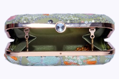 Amerie Fashions Women's & Girls Light Green Floral Box Clutches…