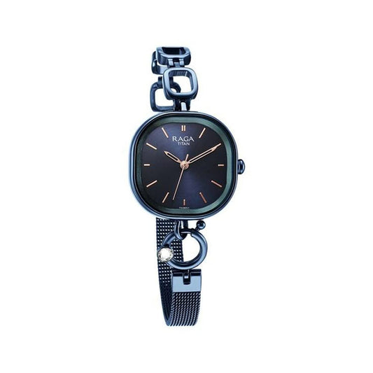 Titan Raga Delight Blue Dial Analog Metal Strap Watch for Women-NS2693QM01/NT2693QM01