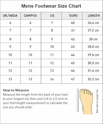 Campus Men's Starship Off WHT/D.GRN Sneakers - 9UK/India 1 Pair