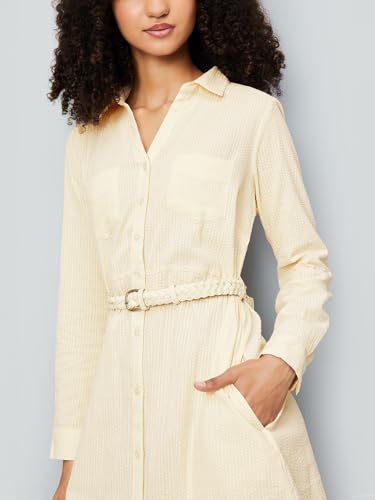 Max Women's Pure Cotton A-Line Midi Dress (SEER2D_Beige