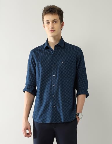 Arrow Sports Men's Slim Fit Shirt (ASAJSH1709_Navy