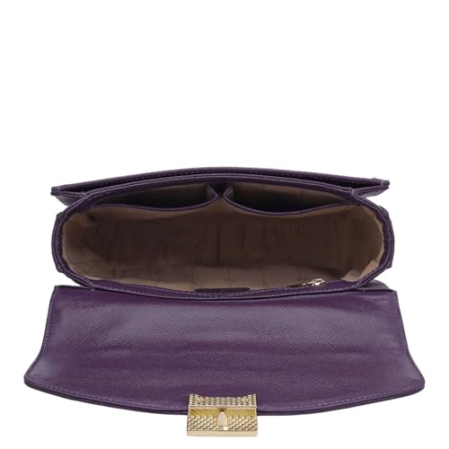 Da Milano Leather Satchel for Women - Purple