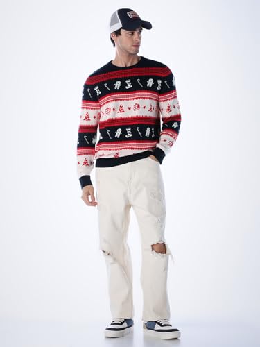 Jack & Jones Men Regular Fit Red Sweater