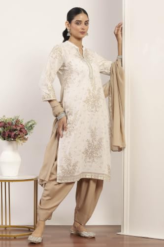 Rangriti Rayon Printed Straight Festive Kurta With Salwar And Dupatta