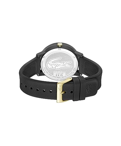 Lacoste Lacoste.12.12 Qtz Multifunction Black Round Dial Women's Watch|Black Silicone Material|Multi Color Band - 2001327