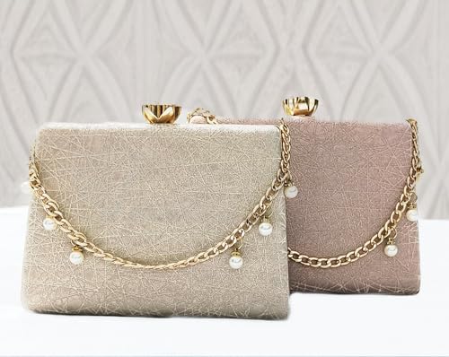 Divine Collection Pearl Charm Clutch (Pink)