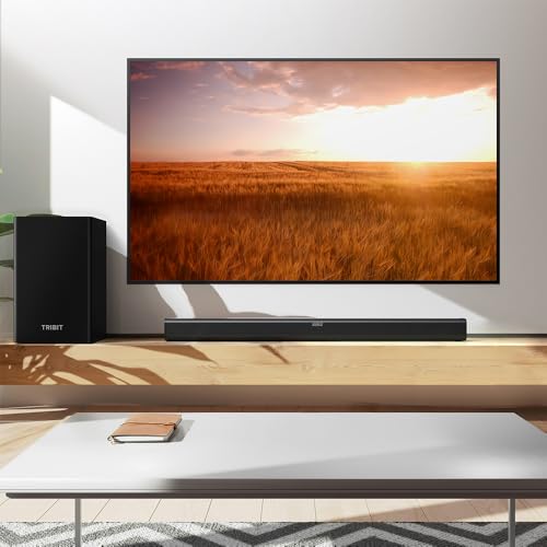 Tribit Soundbar Speaker S1 with Wired Subwoofer for Deep Bass(200W), 2.1 Channel TV Home Theatre, Bt v5.3, LED Display, Multiple Connectivity and 4 EQ Modes, Bass & Treble Control & Remote Control