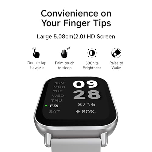 Redmi Watch 5 Active BT Calling with 3mic ENC|2" HD Screen|HyperOS connectivity|Metal body|18 days of Battery Life|200+ Watch Faces|IPX8 rating|140+ Sports Modes|Heart Rate,Period Cycle Monitor|Silver