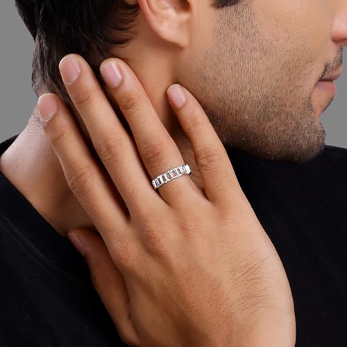 GIVA 925 Silver Windowpane Ring For Him,Indian - 17| Gifts for Men & Boys | With Certificate of Authenticity and 925 Stamp | 6 Months Warranty