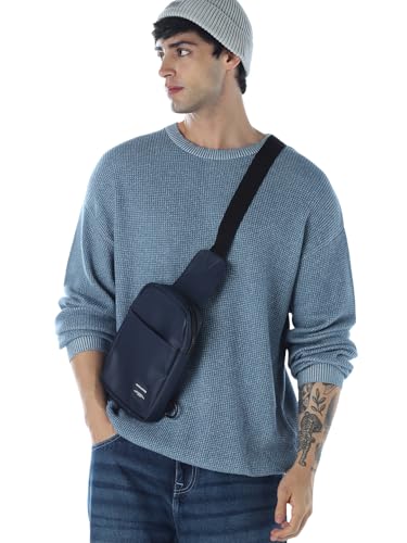Jack & Jones Men Oversized Fit Blue Sweater