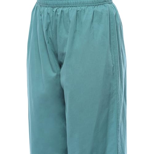 Biba Turquoise Cotton Anarkali Suit Set