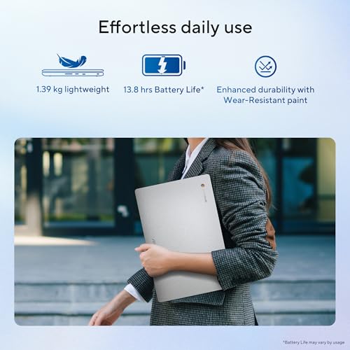ASUS Chromebook CX1405 (2026), Intel N50 Processor, Intel UHD iGPU, 8GB RAM, 128GB SSD, FHD, 14" (35.5 cm), Chrome OS, Pure Grey, 1.39 Kg, CX1405CTA-S60622, 42WHrs, Thin & Light Laptop