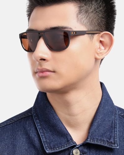 Carlton London Brown with Orange Toned Brown Polarised Lens Sunglass for men