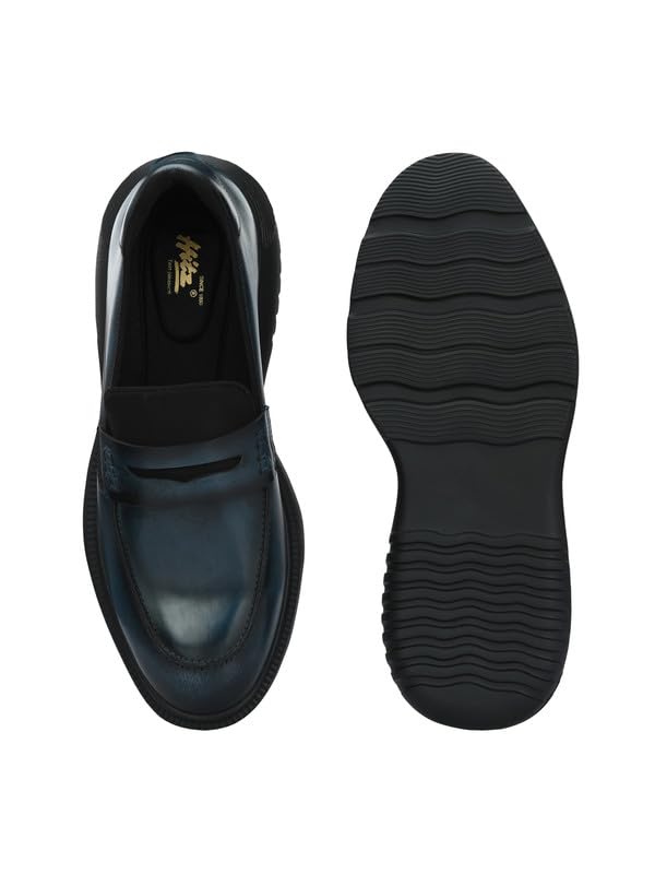 HITZ Men's Blue Leather Semi Formal Shoes - UK 7
