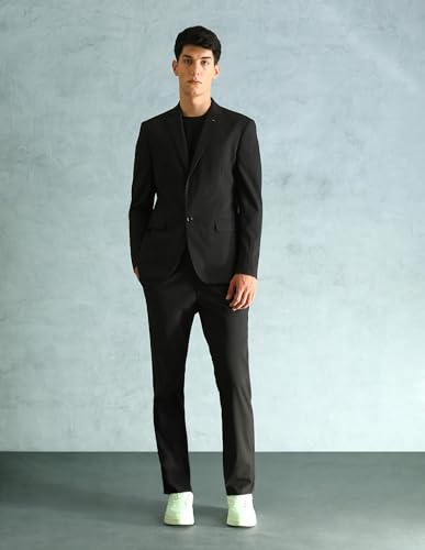 Arrow MenTailored fit Polyester Heathered Notch Lapel Collar Suit(ARADSU0003_Grey_36)