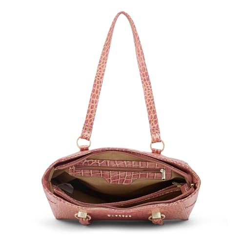 Caprese Miranda Tote Bag, Large-Pink | Stylish Handbag for Women | Spacious, Versatile Office & Daily Essentials Tote | Top Zip Closure